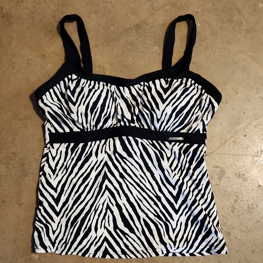 ZeroXposur Zebra Print Tankini Swim Top